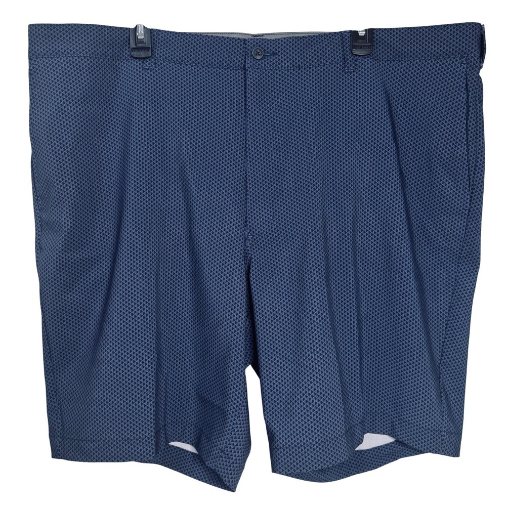 Ben Hogan Performance Mens Golf Shorts 44 Navy Blue Geometric Stretch Preppy NWT